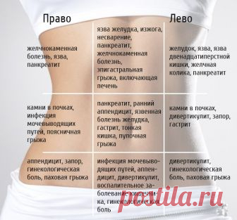 Карта боли живота или какая проблема причиняет дискомфорт