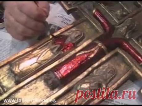 Золочение и роспись креста - 3.flv