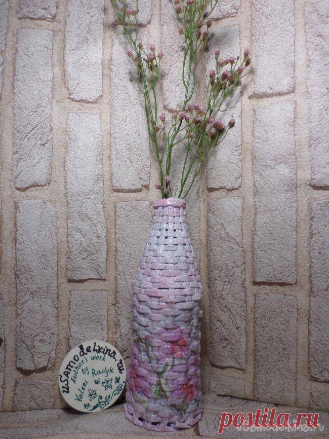 Плетёная декоративная бутылочка