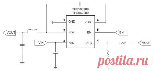 TPS562209 и TPS563209 – эффективные 17V 2A/3A DC-DC регуляторы от TI.
Компактный корпус SOT-23 и минимальное количество требуемых внешних компонентов позволяют минимизировать занимаемую преобразователем площадь на печатной плате.