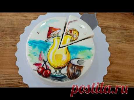 Как покрыть торт гляссажем🎨 Рисунок на гляссаже - Я - ТОРТодел!