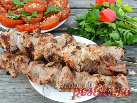 Шашлык на кефире из свинины (с киви)
