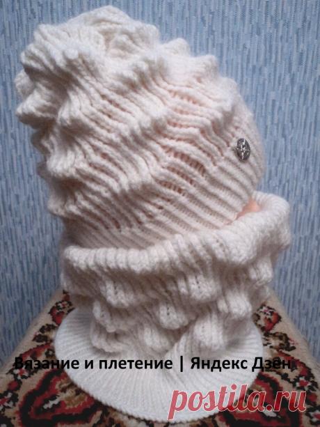 Вязаная шапка Landre Элиза спицами