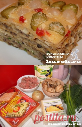 Закусочный мясной торт "Наполеон" | Фоторецепт с подробным описанием от Харч.ру