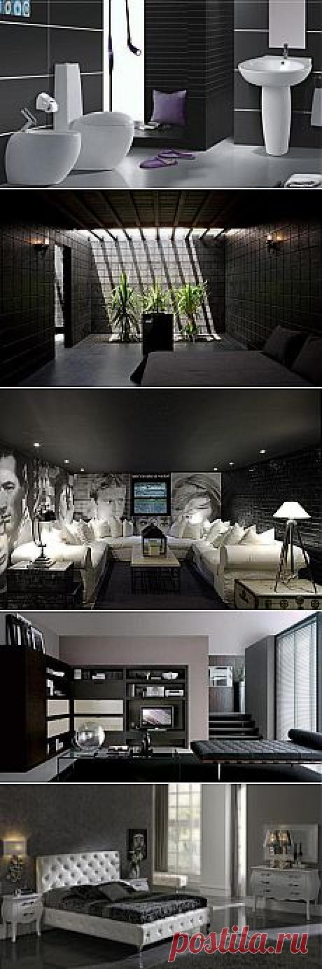 Черный цвет в интерьере | Ремонт квартиры своими руками