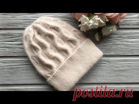 НЕЖНАЯ ШАПОЧКА " ВЕНЕЦИЯ" С ОЧЕНЬ ИНТЕРЕСНЫМ УЗОРОМ ! KNITTEDHAT.