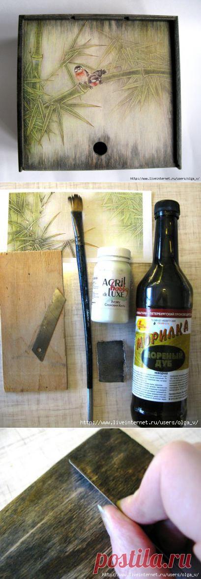 Автор Юлия Алексеева. Состаренный фон под вживление лазерной распечатки.