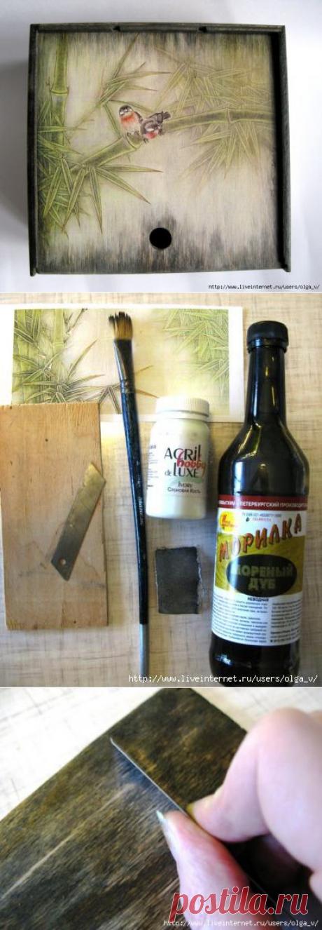 Автор Юлия Алексеева. Состаренный фон под вживление лазерной распечатки.