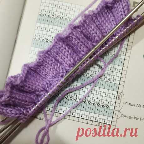 РЮШИ СПИЦАМИ
Набрать двойное количество петель + 1 для замыкания вязания в круг. Например, если для вязания носков необходимо 60 петель - набираем 120.
Соединив петли в круг и распределив их равномерно на 4 спицы приступаем к вывязыванию рюши: 2 изнаночных, 6 лицевых. Таким образом вяжем по кругу 5 рядов. Провязав 5 рядов приступаем к сокращению: 2 изнаночные, 2 вместе лицевой с наклоном влево, 2 лицевые, 2 вместе лицевой с наклоном вправо. Повторяем дважды, на спицах долж...