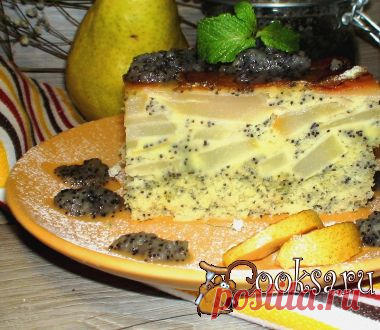 "Макова" - грушевая шарлотка с ванильно–грушевым вареньем фото рецепт приготовления