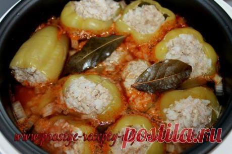 Фаршированный перец в мультиварке, в скороварке. Рецепт с фото.