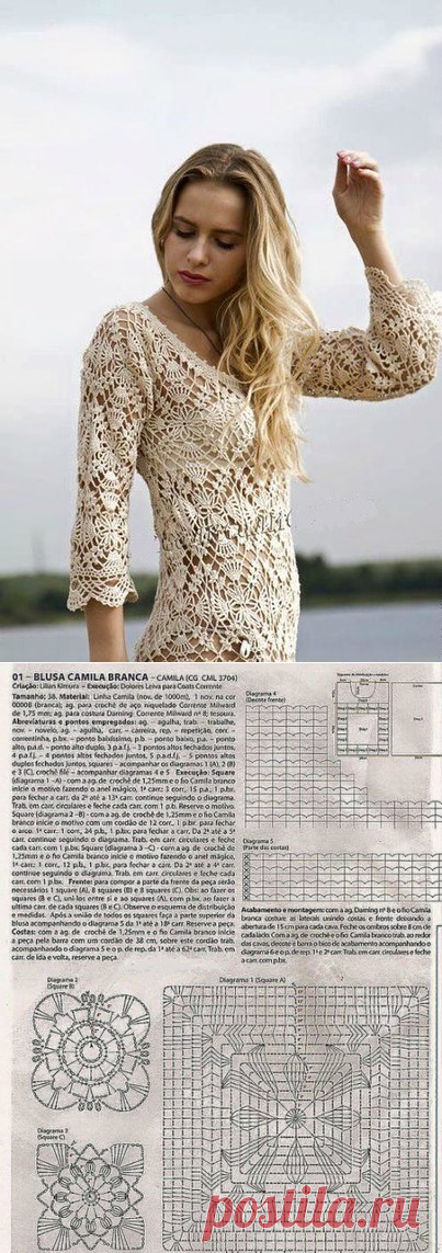 Платье из мотивов. Схема. / Вязание как искусство!