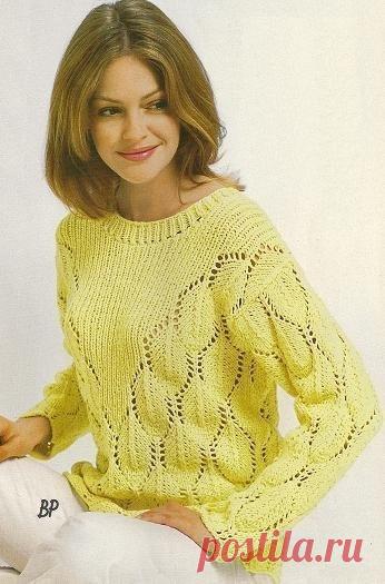 Пуловер спицами