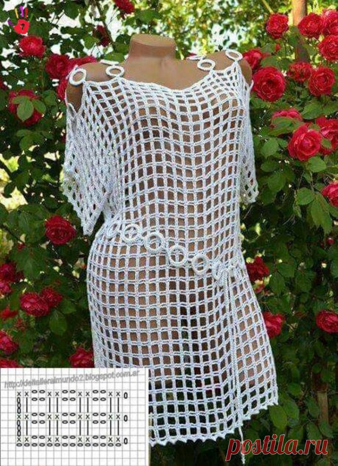 Летнее платье крючком вишнёвого цвета. Схемы и описание | Галина Knitting | Яндекс Дзен