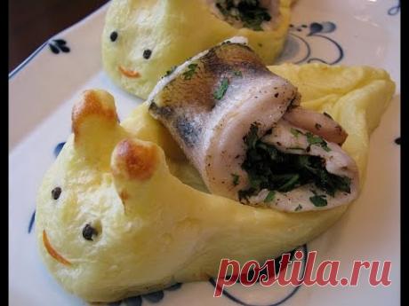 Картофельные улитки с рыбой