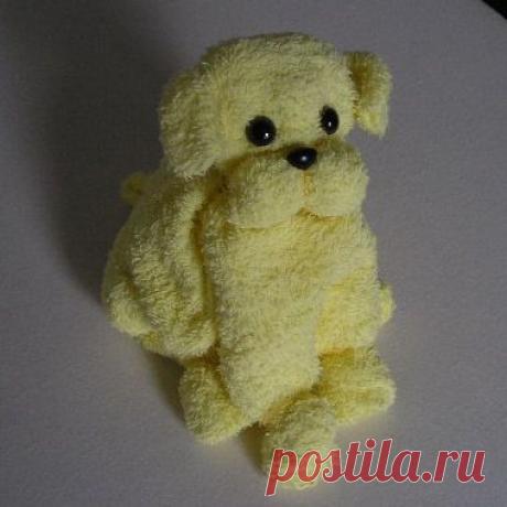 Миленькая собачка из полотенца.