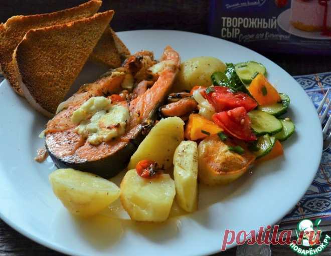 Сёмга с мидиями и творожным сыром – кулинарный рецепт