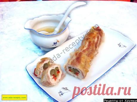 Куриный рулет в беконе
