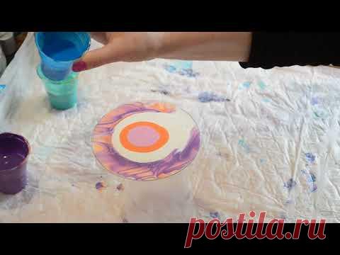 FLUID ART на CD дисках/ Сделай правильно акриловую заливку.