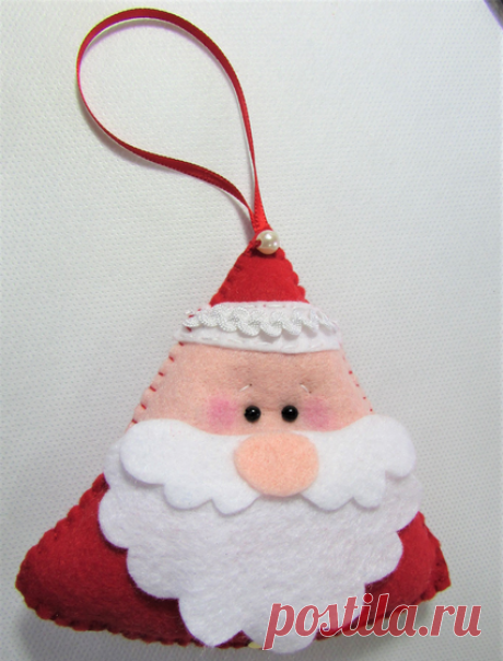 Como Fazer um Papai Noel de Feltro - Pingente de Natal Passo a Passo