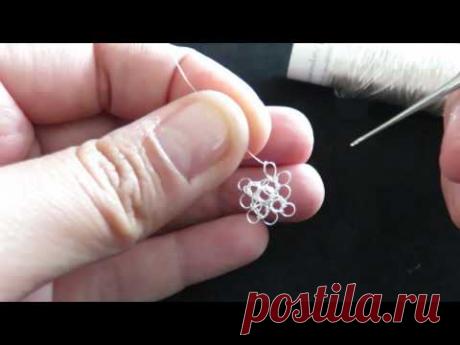 tejiendo cuadrado con hilo de plata 1