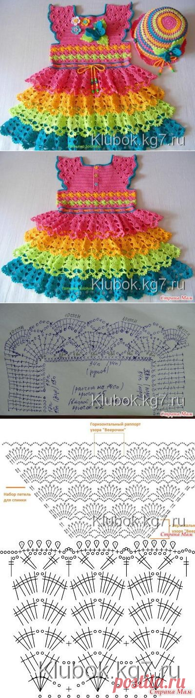 Радужное платьице Татьяны Солохиной | Клубок