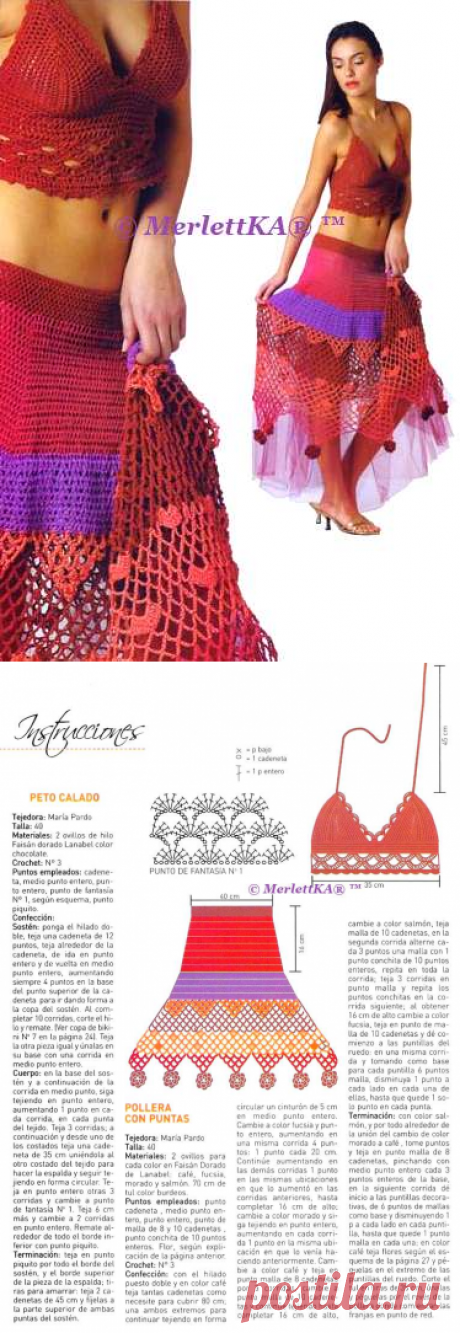 Летние вязаные юбки и комплекты ☆ подборка ☆ вязание крючком