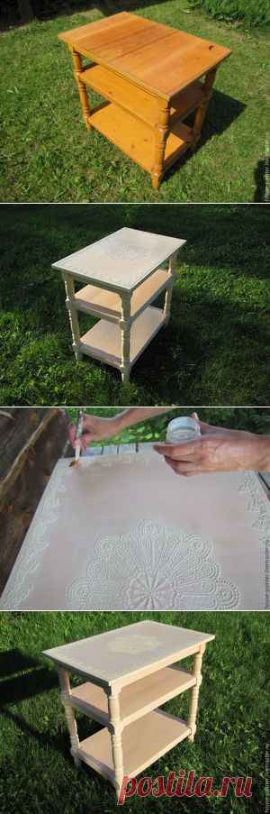 Осваиваем простые техники окрашивания и декорирования лакированного столика