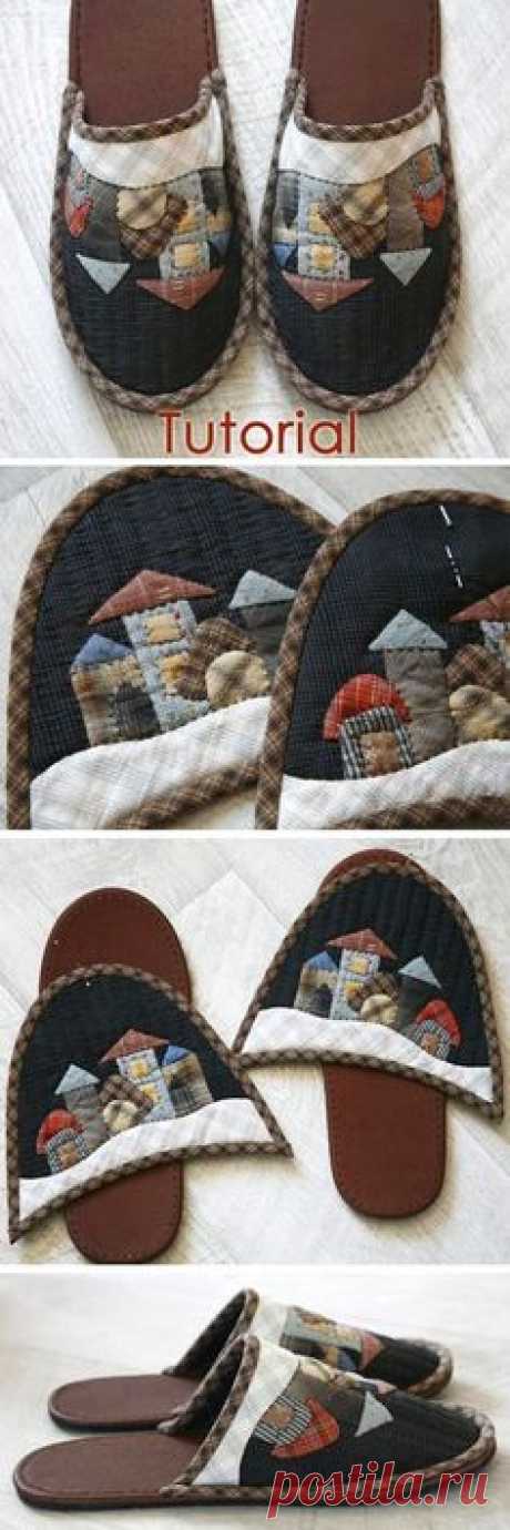 Sew cozy slippers. Quilting and patchwork. DIY tutorial in…