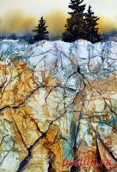 Using Tissue Paper & Gesso For Rocky Textures
