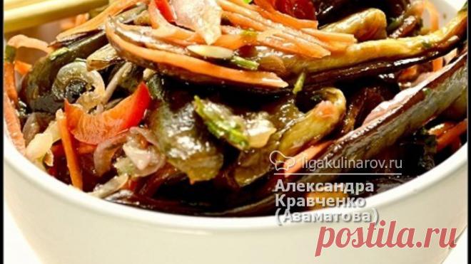 Баклажаны по-корейски рецепт пошаговый от Лиги Кулинаров. Рецепт баклажанов по-корейски, рецепты Лиги Кулинаров.