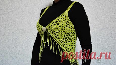 Бохо-жилет из семи мотивов | Вязание крючком от Елены Кожухарь