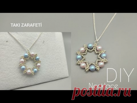 İnci ile zarif kolye yapımı// DIY// Elegant necklace making with pearls. How to make bead necklace