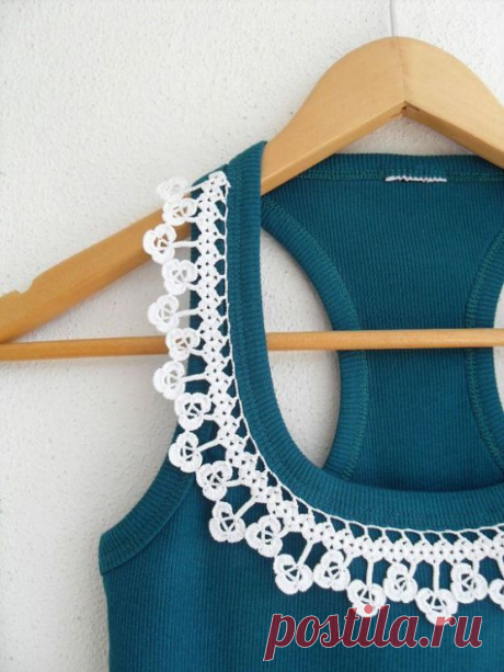 Преображаем нашу одежду, с помощью вязаных элементов - кайма, кружево, мотивы и т.д. Схемы для вязания. | Юлия Жданова | Дзен