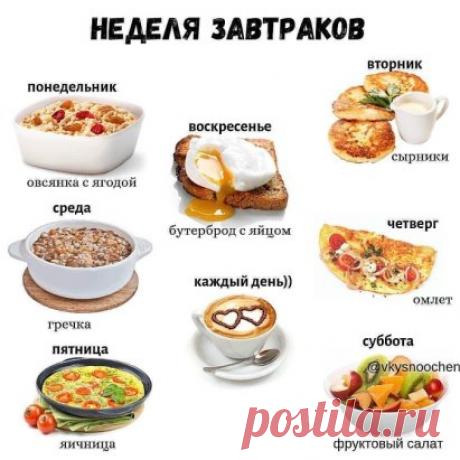 Неделя простых, вкусных и правильных завтраков