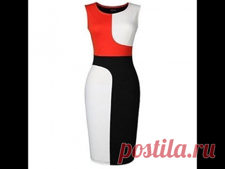 Платье комбинированное.  Моделируем.