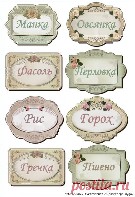 Этикетки для круп в винтажном стиле
