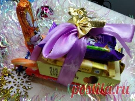 Что Подарить Ребенку на Новый Год.Сани из Конфет на Новый Год Своими руками