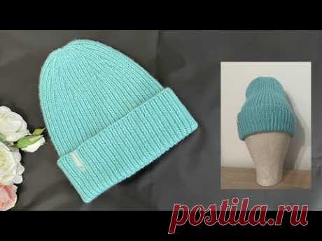 ВЯЗАНАЯ ШАПКА СПИЦАМИ  ДЛЯ ВСЕХ ВОЗРАСТОВ! KNITTED HAT