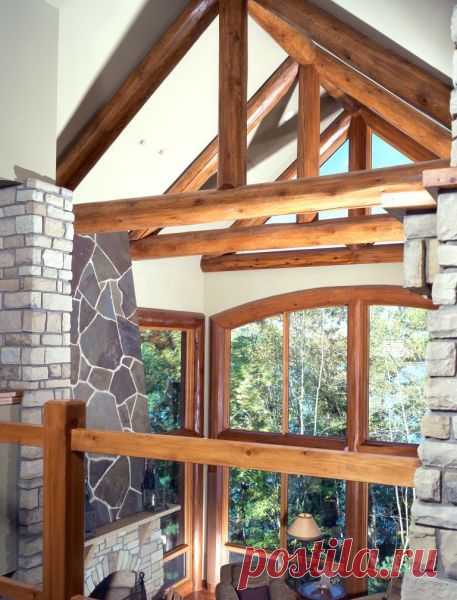 Custom Hybrid Log Homes & Timber-Frame Homes – Photo Gallery by Wisconsin Log Homes - Special Spaces - Wisconsin Log Homes