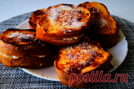 Гренки с творогом – рецепт с фото