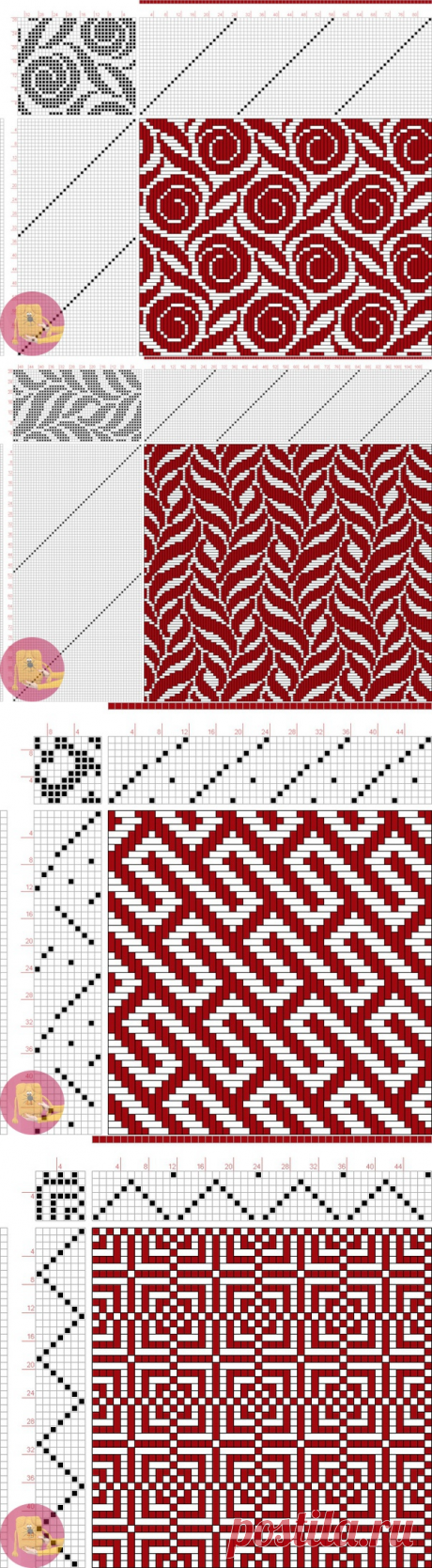 Схемы можно использовать и для филейного вязания, и для вязания жаккарда — Сделай сам, идеи для творчества - DIY Ideas
