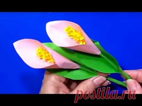 🎁 как сделать подарок Маме Учителю своими руками на день рождения 8 марта.МК Цветы от Бумаги Поделки