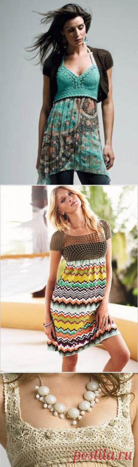 Оригинальные идеи ПО КОМБИНИРОВАНИЮ ТКАНИ И ВЯЗАНИЯ