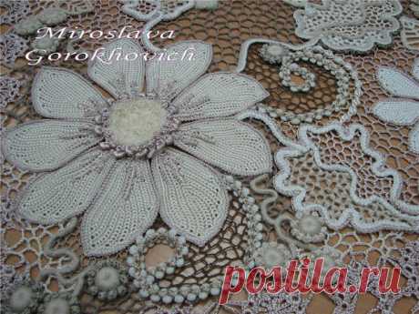 Outstanding Crochet: Miroslava Gorohovich' outstanding crochet art. | Вяжем цветы, кружева, ирландское вязание , фриформ, мотивы | Кружево, Ирланди…