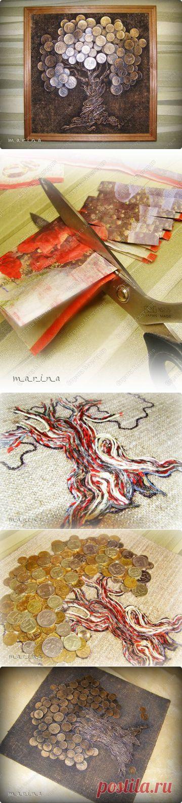 Денежное дерево с монетами (мастер-класс).