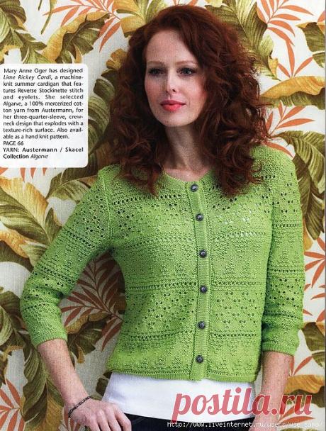 Жакетик из полос разными рисунками.