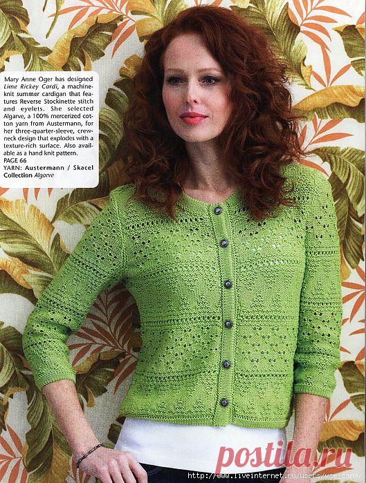 Жакетик из полос разными рисунками.