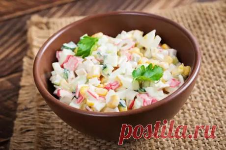 20 замечательных салатов с крабовыми палочками и кукурузой - Будет вкусно - Медиаплатформа МирТесен