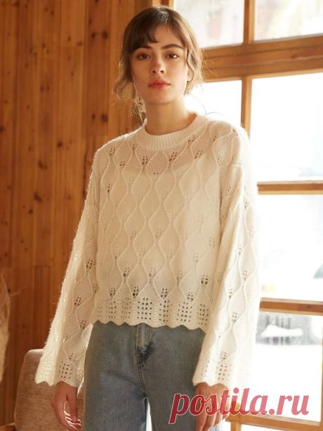 Красивый, гламурный, изящный! Джемпер из пряжи с мохером. Описание вязания+схемы+расчеты на разные размеры | Рукоделие Светлана Лосева | Яндекс Дзен